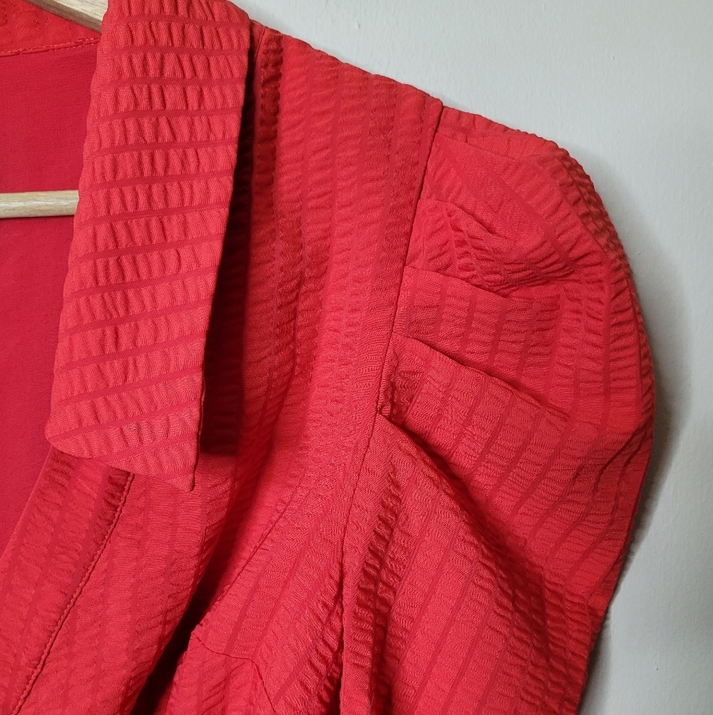 C/MEO Collective Wrap Dress In Red Asymmetrical Hem Size S - Picture 4 of 11